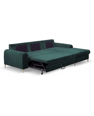 Canapé d’angle DIVANO LUX COLORS 3-en-1 : Canapé haut de gamme + lit 2 places + rangement intégré MEGA PROMO
