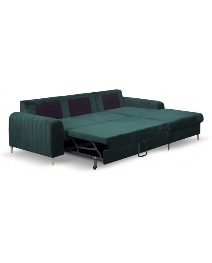 Canapé d’angle DIVANO LUX COLORS 3-en-1 : Canapé haut de gamme + lit 2 places + rangement intégré MEGA PROMO