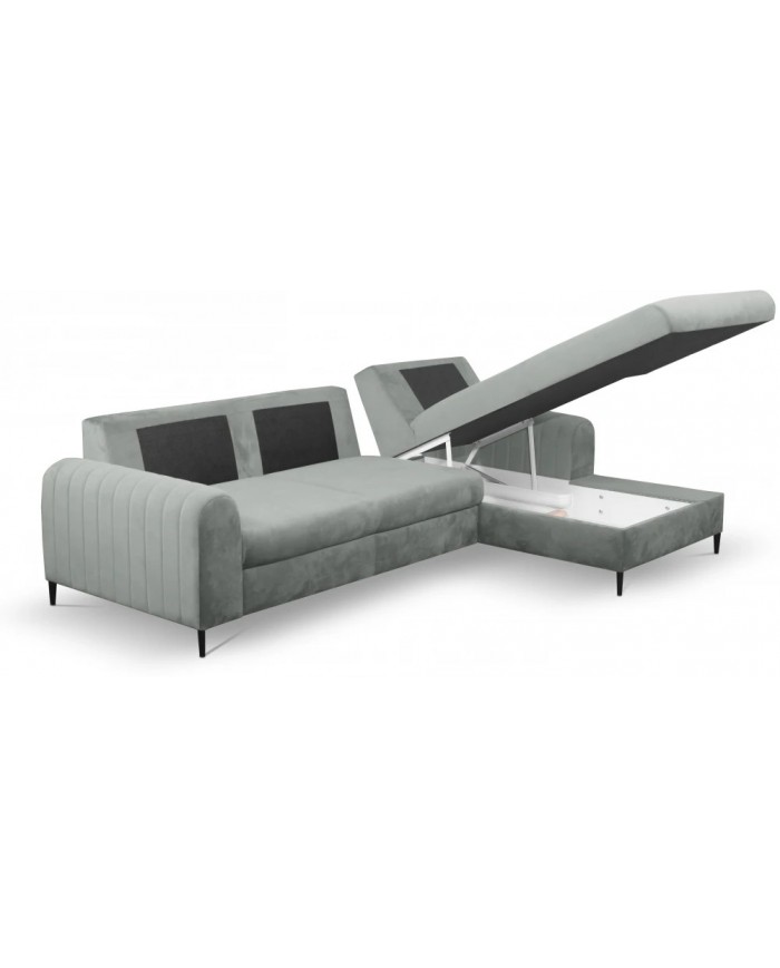 Canapé d’angle DIVANO LUX COLORS 3-en-1 : Canapé haut de gamme + lit 2 places + rangement intégré MEGA PROMO