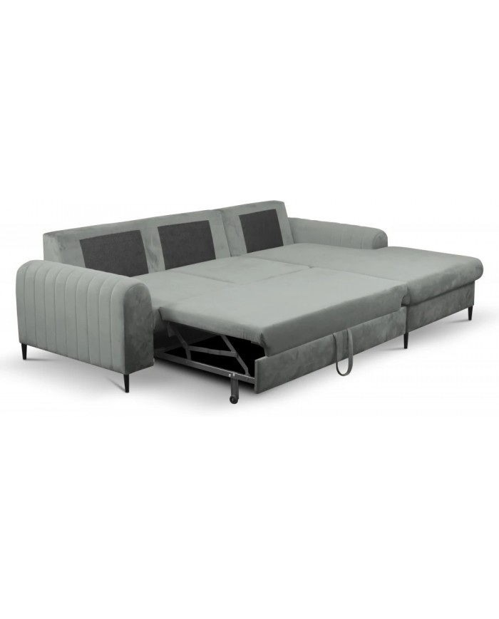 Canapé d’angle DIVANO LUX COLORS 3-en-1 : Canapé haut de gamme + lit 2 places + rangement intégré MEGA PROMO
