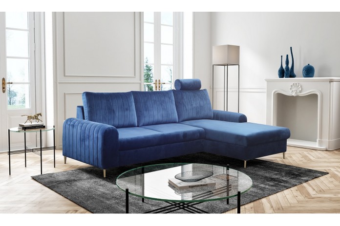 Canapé d’angle DIVANO LUX COLORS 3-en-1 : Canapé haut de gamme + lit 2 places + rangement intégré MEGA PROMO