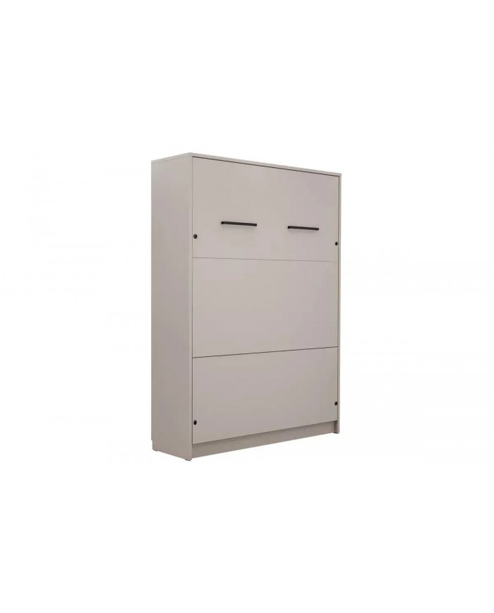 Armoire lit escamotable relevable vertical avec bureau intégré 120x200 cm taupe DELUXE