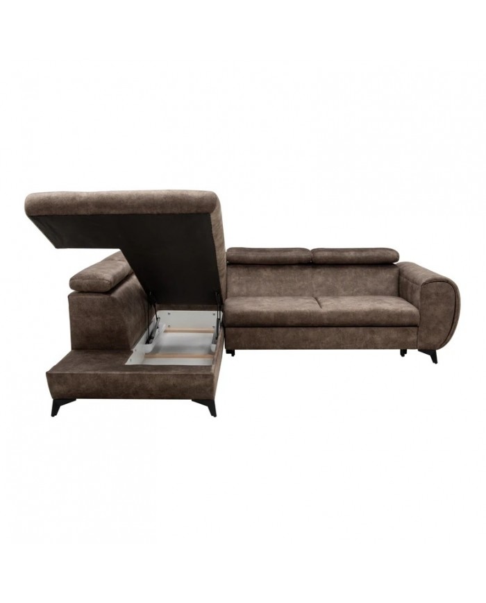 Canapé d’angle PIKTO LOUNGE – Design Couture & Confort Haute Performance lit 2 places + rangement intégré SUPER PRIX