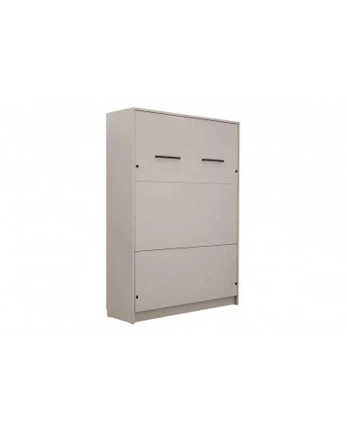 Lit escamotable 140×200 avec bureau intégré taupe DELUXE