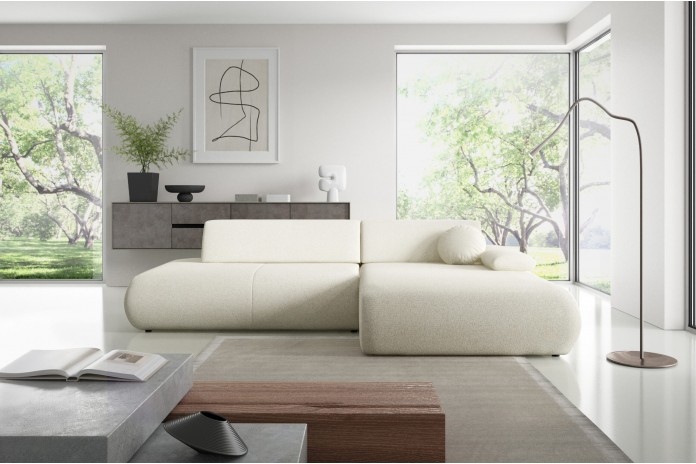 Canapé d’angle convertible haut de gamme HINOKI Lounge – Design Japandi, confort total