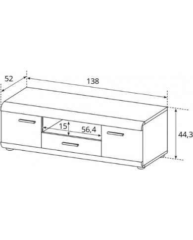 Meuble TV 2 portes et 1 tiroir 140 cm chêne sonoma ALTURA SONOMA