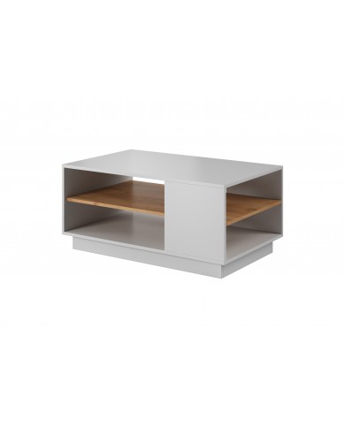 LUMENA³™  Table Basse Architecturale 100 cm  La pureté du blanc. La chaleur du chêne. SUPER PRIX !