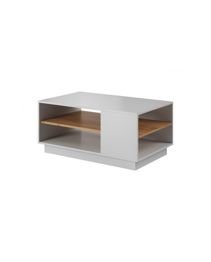 LUMENA³™  Table Basse Architecturale 100 cm  La pureté du blanc. La chaleur du chêne. SUPER PRIX !