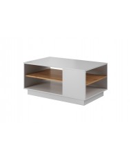 LUMENA³™  Table Basse Architecturale 100 cm  La pureté du blanc. La chaleur du chêne. SUPER PRIX !