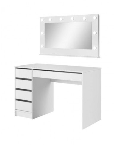 Coiffeuse a tiroir avec Miroir a LED Intégrés LUMINAÉ PRIVÉE™