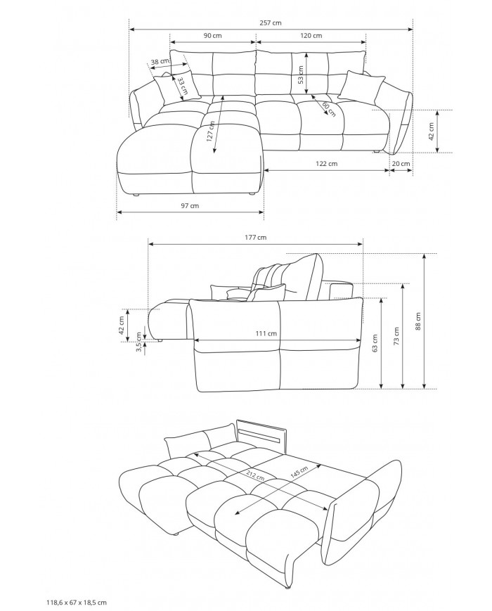 INERTIA SUPREMA™ – Canapé d’Angle Grand Luxe avec Fonction Couchage & Rangements Intégrés à SUPER PRIX !!